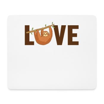 Love Folivora Brown-Throated Pilosa Lover Sloth - Mouse Pad (horizontal) - white - Front