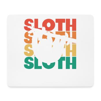 Faultier Retro Text Braunkehlige Pilosa Folivora - Mousepad (Querformat) - Weiß - Vorne