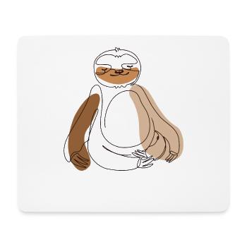 Lineart Pilosa Folivora Brown-Throated Lover Sloth - Mouse Pad (horizontal) - white - Front