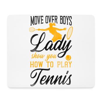 Drôle de joueur de tennis raquette fille - Tapis de souris (format paysage) - blanc - Devant