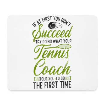 Funny Tennis Player Racket Coach - Mousepad (Querformat) - Weiß - Vorne