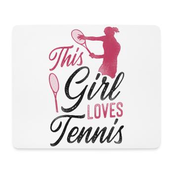 Drôle de joueur de tennis raquette fille - Tapis de souris (format paysage) - blanc - Devant