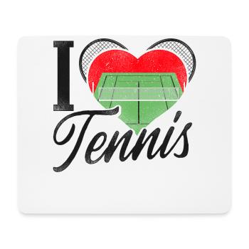 Funny Tennis Player Racket Heart I - Mousepad (Querformat) - Weiß - Vorne