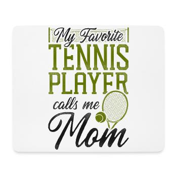 Funny Tennis Player Racket Mom - Mouse Pad (horizontal) - white - Front