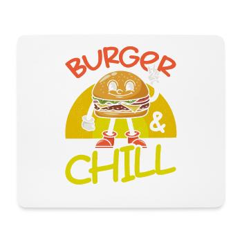 Burger et détente - Tapis de souris (format paysage) - blanc - Devant