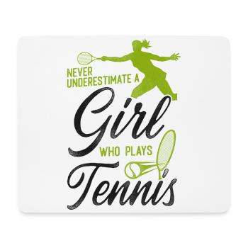 Drôle de joueur de tennis raquette fille - Tapis de souris (format paysage) - blanc - Devant
