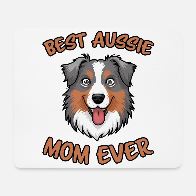 Australian Shepherd Mom Funny Aussie Gift - Mouse Pad (horizontal) - white