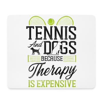 Funny Tennis Player Racket Dog - Mousepad (Querformat) - Weiß - Vorne