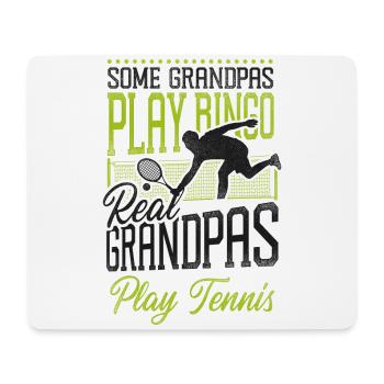 Drôle de joueur de tennis raquette grand-père - Tapis de souris (format paysage) - blanc - Devant