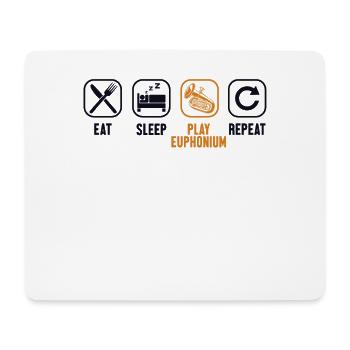 Essen Schlaf Spielen Euphonium Repeat Euphonist Player - Mousepad (Querformat) - Weiß - Vorne