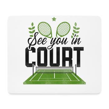 drôle joueur de tennis raquette jeu de mots voir - Tapis de souris (format paysage) - blanc - Devant