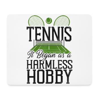Drôle de joueur de tennis Raquette Tennis - Tapis de souris (format paysage) - blanc - Devant