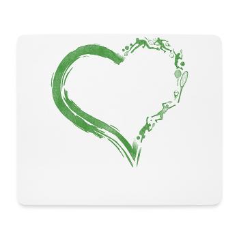 Funny Tennis Player Racket Heart - Mouse Pad (horizontal) - white - Front