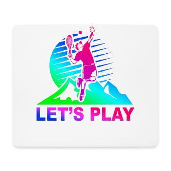 Funny Tennis Player Racket 80s 90s - Mouse Pad (horizontal) - white - Front