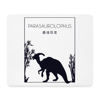 Parasaurolophus Chinese Hanzi Dinosaur Lover - Mouse Pad (horizontal) - white - Front
