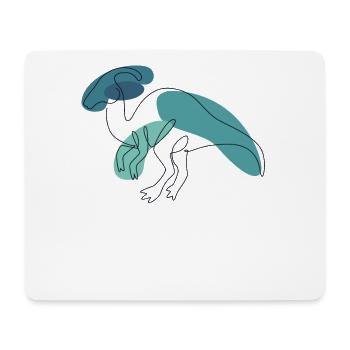 Lineart Parasaurolophini Hadrosauridae Lover - Mouse Pad (horizontal) - white - Front