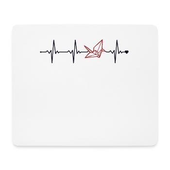 Origami Heartbeat Grue en papier pliant Owl Master - Tapis de souris (format paysage) - blanc - Devant