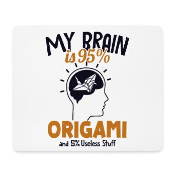 Mein Gehirn besteht zu 95% aus Origami Falten Eule Papierkranich - Mousepad (Querformat) - Weiß - Vorne