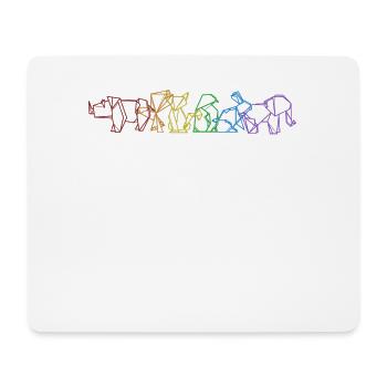 Origami LGBT Arc-en-ciel Grue en papier pliant hibou - Tapis de souris (format paysage) - blanc - Devant