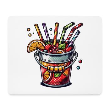 Bunter Sangria Eimer Eimersaufen Mallorca - Mousepad (Querformat) - Weiß - Vorne