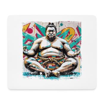 Praying Buddha Ringer Street Art Style - Mouse Pad (horizontal) - white - Front