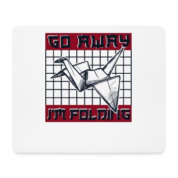 Geh weg Ich falte Papier Kranich Falten Eule - Mousepad (Querformat) - Weiß - Vorne