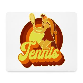 Funny Tennis Player Racket Retro - Mousepad (Querformat) - Weiß - Vorne
