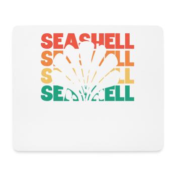 Retro Silhouette Sac à coquillages Bivalvia Seashell - Tapis de souris (format paysage) - blanc - Devant