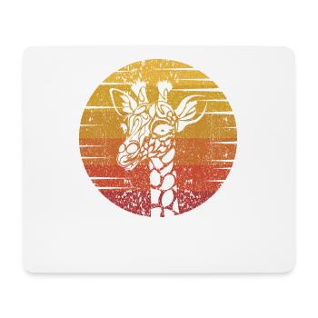 Retro African Giraffidae Nubian Giraffe Friend - Mouse Pad (horizontal) - white - Front