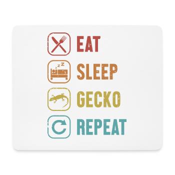 Essen Schlaf Gecko Wiederholung Schopfeidechse Gekkota - Mousepad (Querformat) - Weiß - Vorne