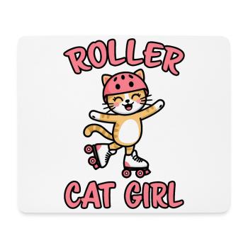 Roller Cat Girl Skating Girl Roller Skates Gift - Mouse Pad (horizontal) - white - Front