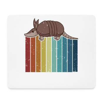 Retro Pink Fairy Cingulata Chlamyphoridae Lover - Mouse Pad (horizontal) - white - Front
