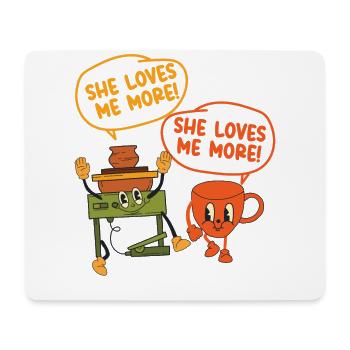 Poterie Céramiste Artiste qu’elle aime - Tapis de souris (format paysage) - blanc - Devant