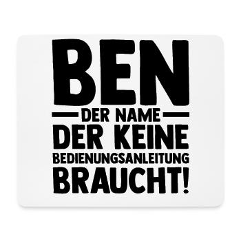 Vorname Ben - Mousepad (Querformat) - Weiß - Vorne