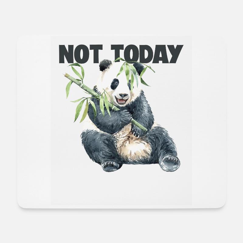 Pas aujourd’hui Panda Ours Ailuropoda Melanoleuca Géant - Tapis de souris (format paysage) - blanc