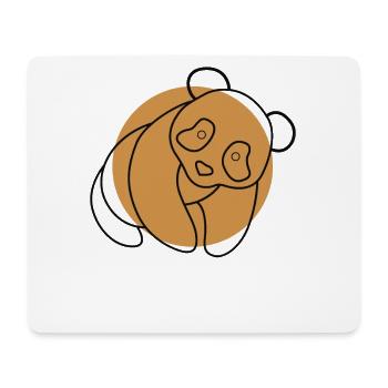 Lineart Panda Bear Ailuropoda Melanoleuca Friend - Mouse Pad (horizontal) - white - Front