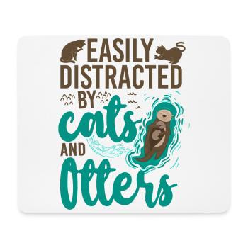 Otter Cat Easily Distracted By - Mousepad (Querformat) - Weiß - Vorne