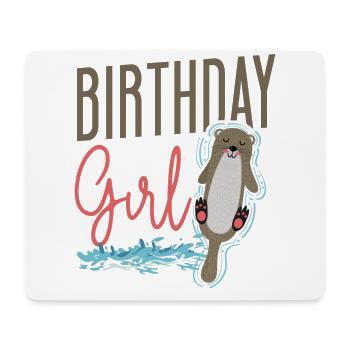 Otter Birthday Girl Birthday Girl - Mousepad (Querformat) - Weiß - Vorne