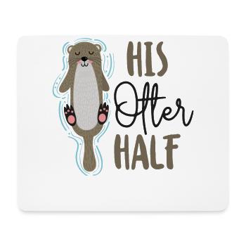 Otter Couple Pun Valentines Day - Mouse Pad (horizontal) - white - Front