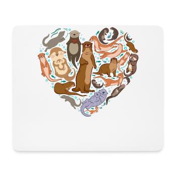 Otter Heart - Mousepad (Querformat) - Weiß - Vorne