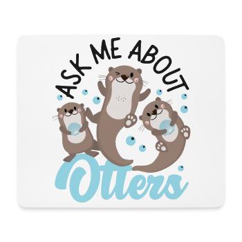 Loutre Posez-moi des questions sur les loutres - Tapis de souris (format paysage) - blanc - Devant