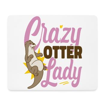 Otter Crazy Otter Lady - Mousepad (Querformat) - Weiß - Vorne