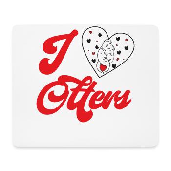 Otter Heart I Love Otters - Mousepad (Querformat) - Weiß - Vorne
