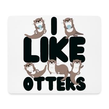 Otter I Like Otters - Mouse Pad (horizontal) - white - Front