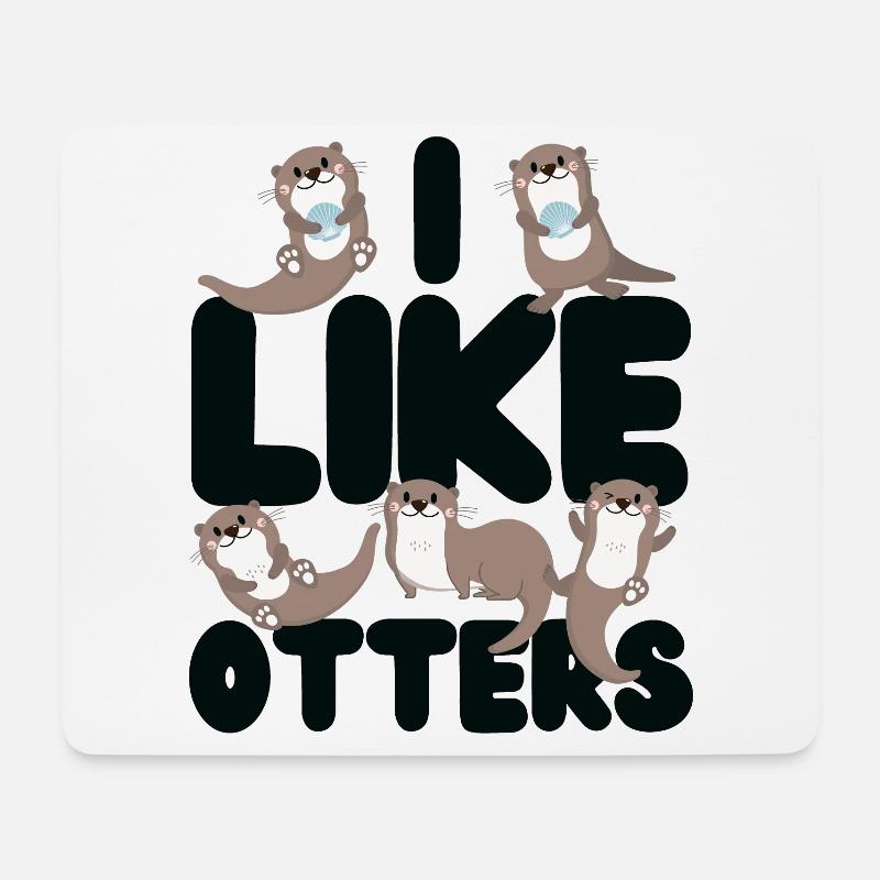 Otter I Like Otters - Mousepad (Querformat) - Weiß