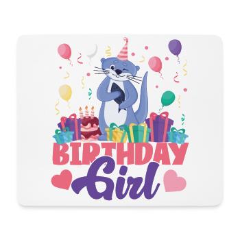Otter Birthday Girl Birthday Girl - Mousepad (Querformat) - Weiß - Vorne