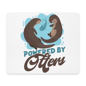 Otter Powered By Otters - Mouse Pad (horizontal) - white - Front