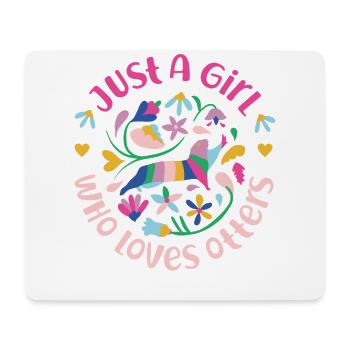 Otter Girl Just A Girl Who Loves - Mousepad (Querformat) - Weiß - Vorne