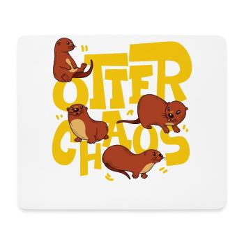 Otter Pun Otter Chaos - Mousepad (Querformat) - Weiß - Vorne