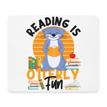 Otter Reading Teacher Literature - Mousepad (Querformat) - Weiß - Vorne